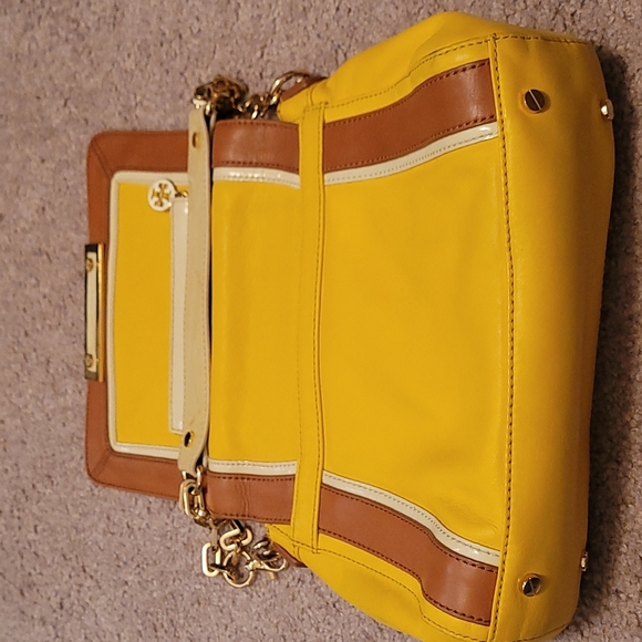 Authentic Tory Burch yellow/tan Jill satchel - Picture 8 of 8